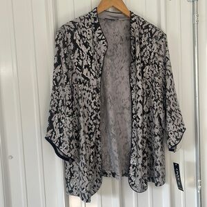 Onyx Nite Womens Jacket Dress Blazer Bolero 2x silver grey black